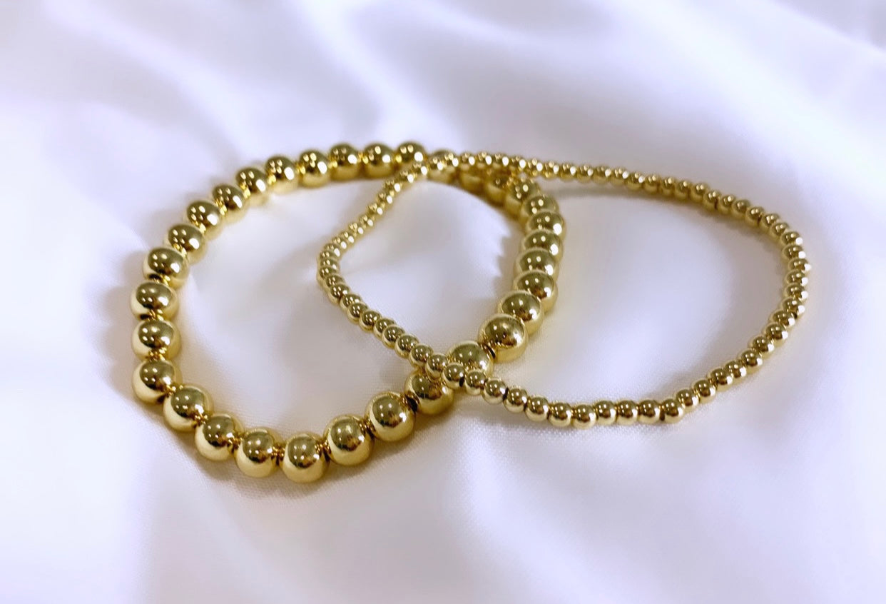 Beaded Gold Stack Bracelet