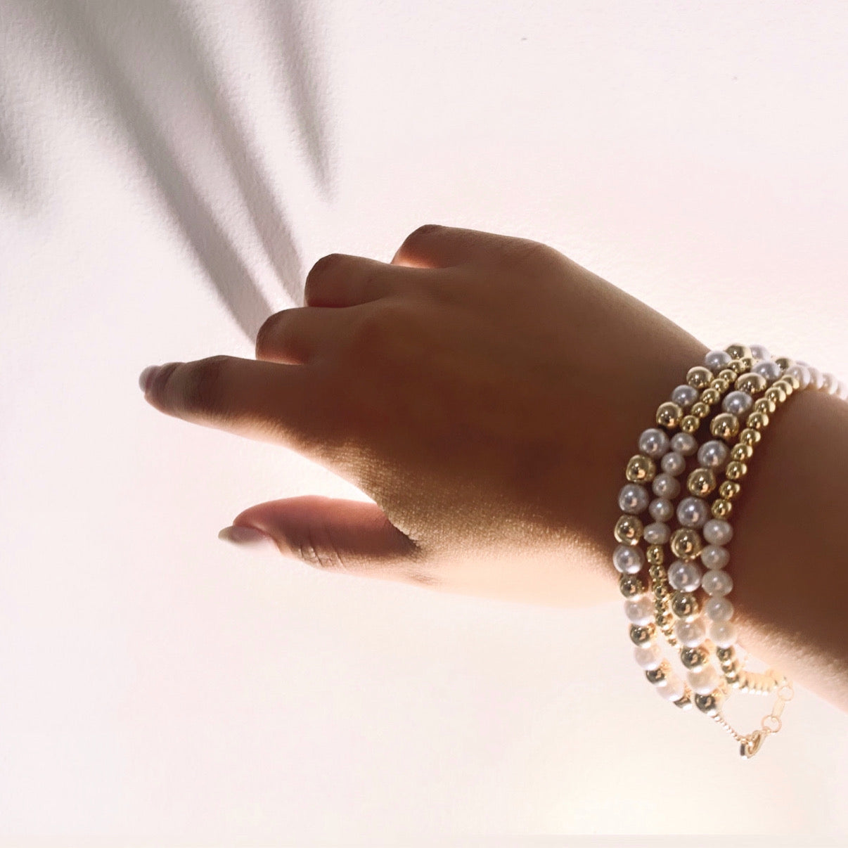 Three times the Pearl Stack Bracelet