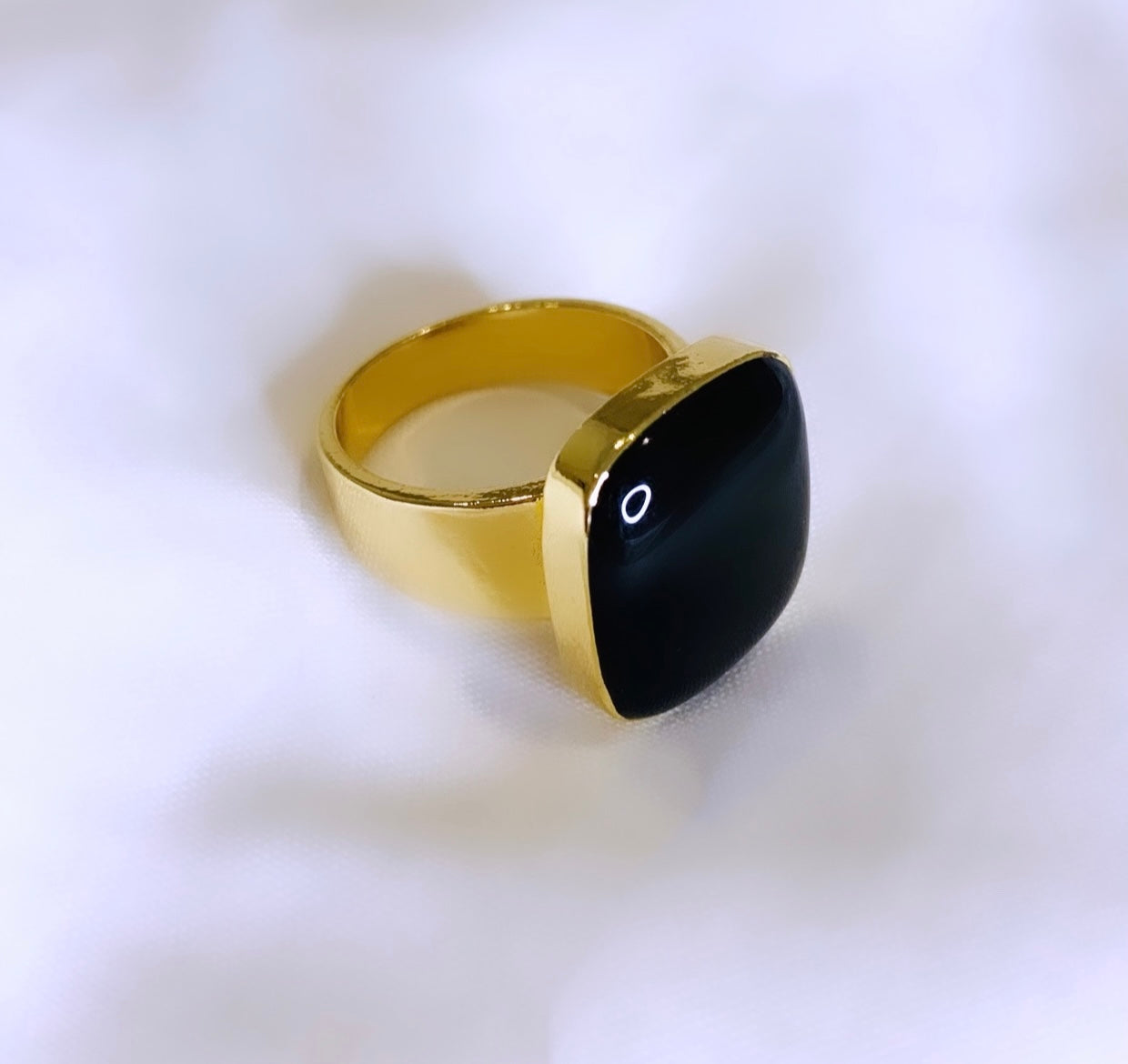 Square Enamel Glam Ring