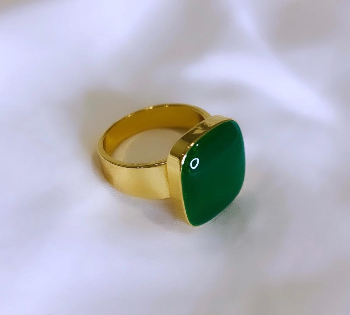 Square Enamel Glam Ring