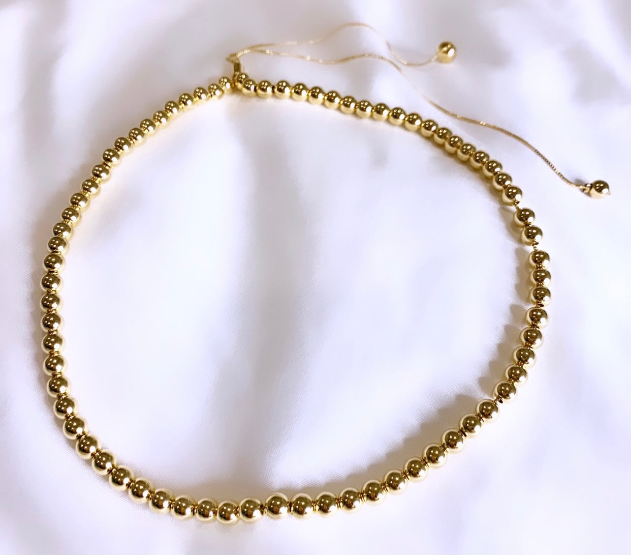 Glam Gold Beaded Necklace