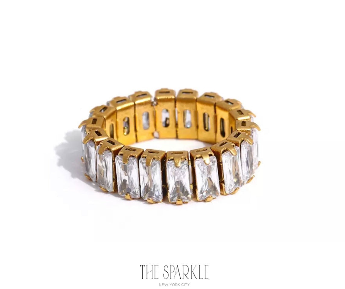 Baguette Stacked Sparkle Ring
