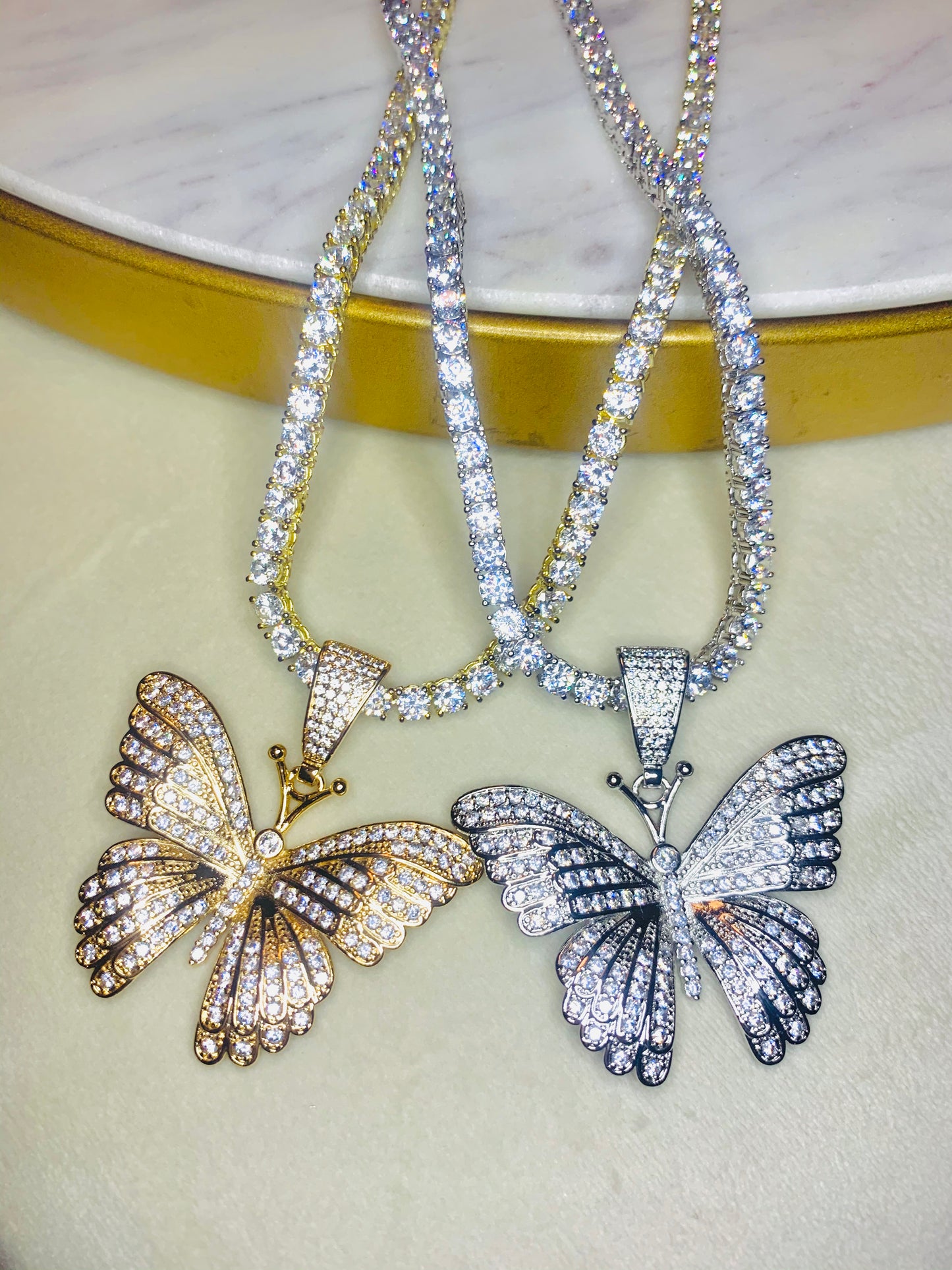 Butterfly Glam Tennis Necklace