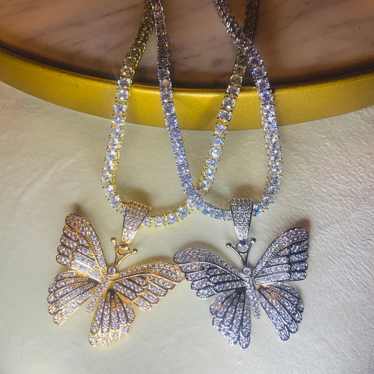 Butterfly Glam Tennis Necklace