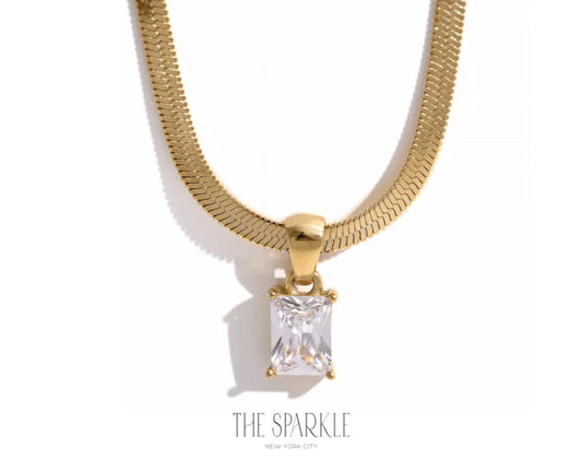 Baguette Dainty Sparkle Necklace