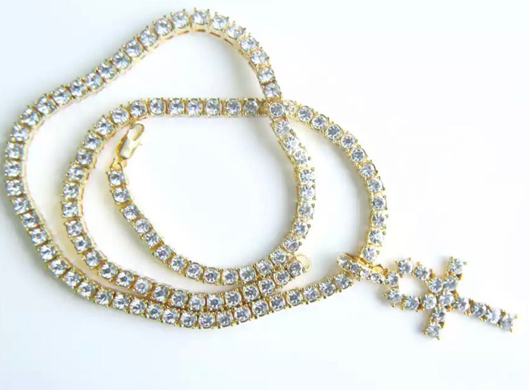 La Sparkle Ankh Cross Necklace