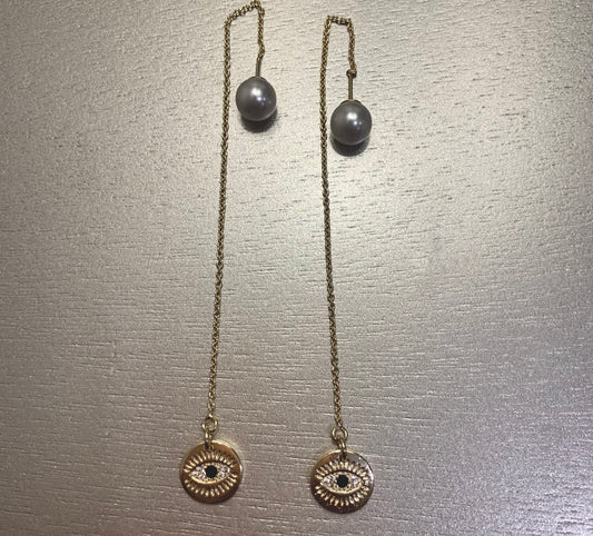 Eye Opening Pearl Drop Earring