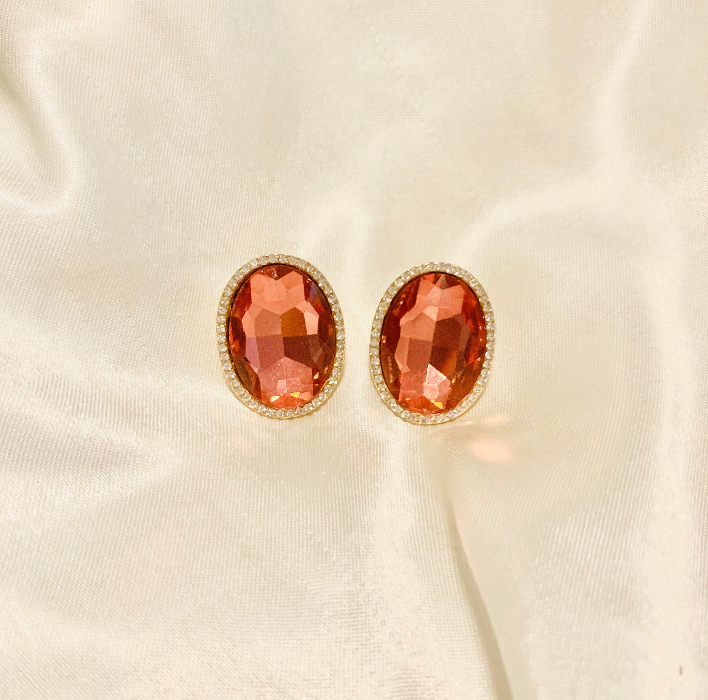 Royal Oval Earring - Pink