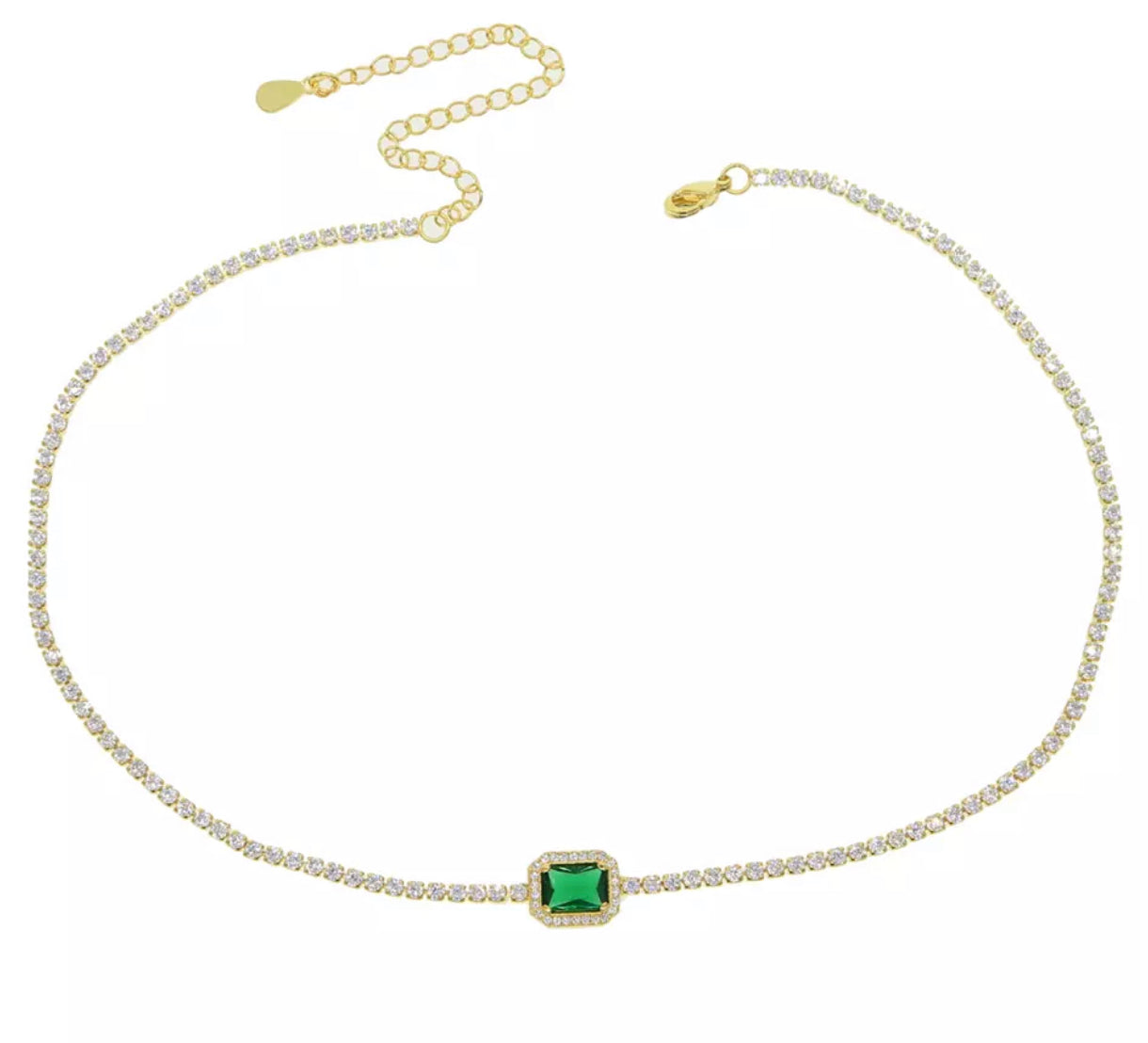 Center your Green Dainty Necklace