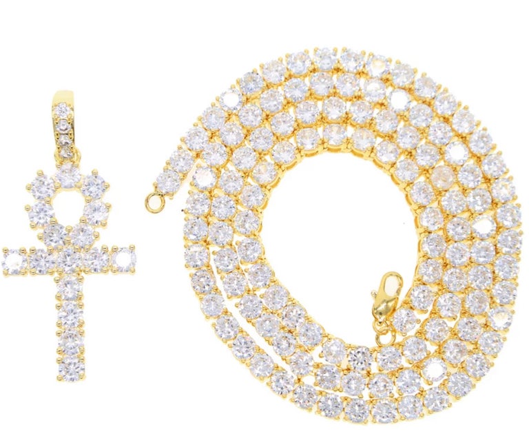 La Sparkle Ankh Cross Necklace