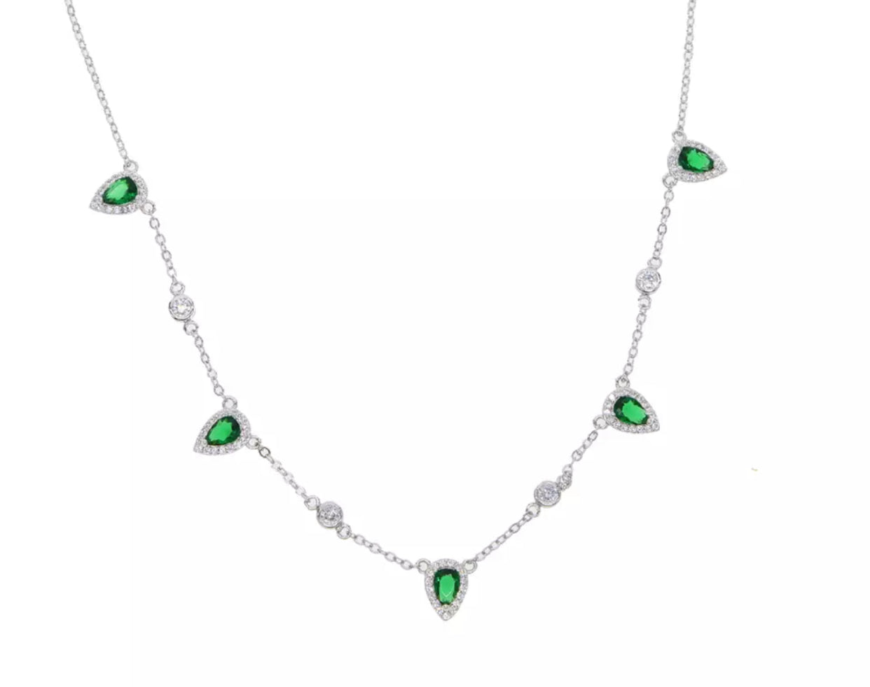 Desire for Green Water drop Necklace