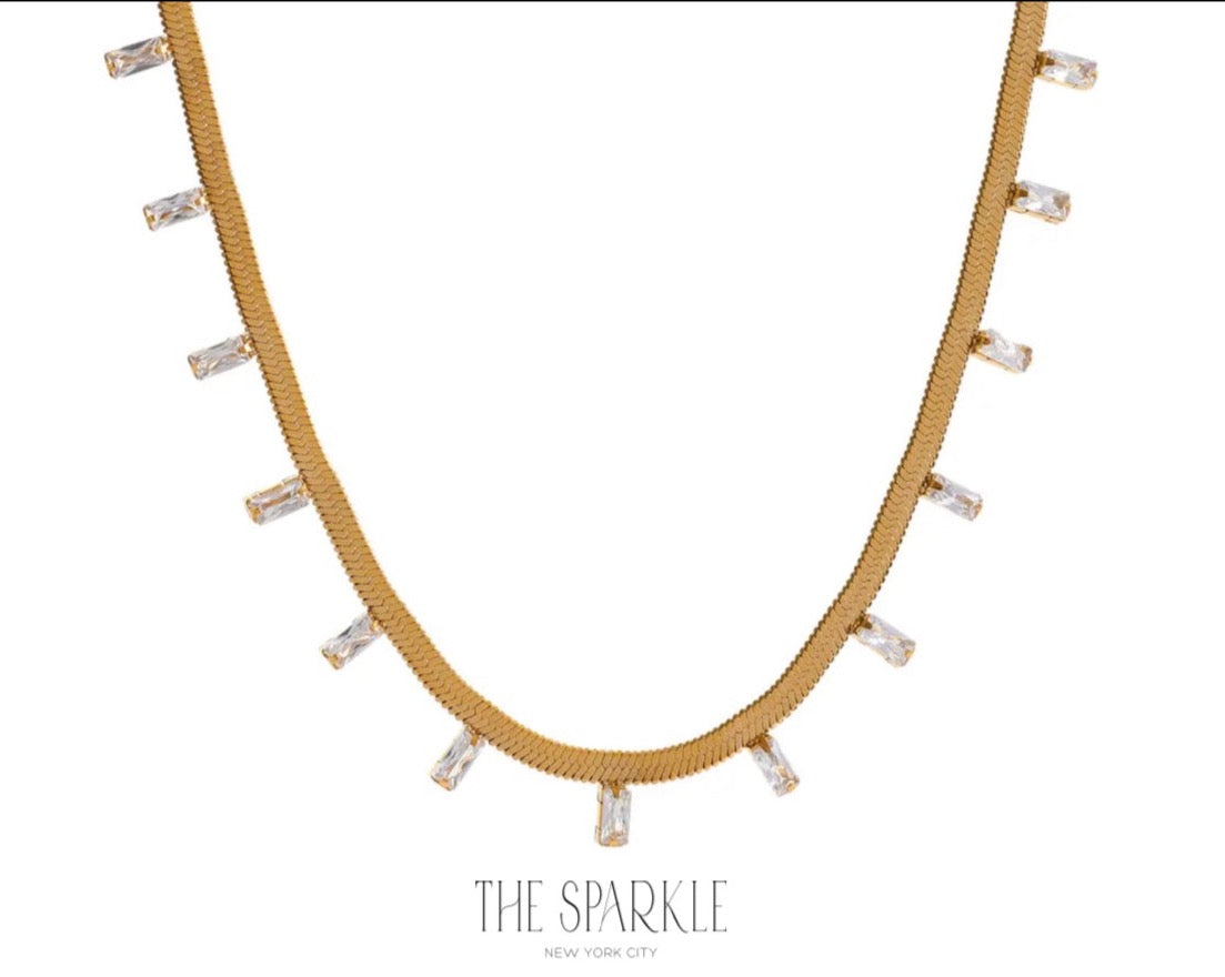 Baguette Charm Sparkle Necklace