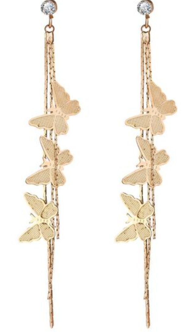 Butterfly Drop Earring (Gold)